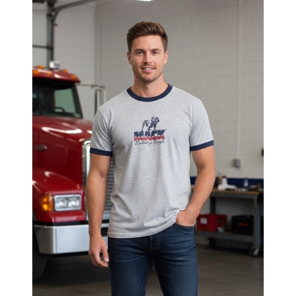 Mack‎ Trucks Shirt Mens Small Gray Bulldog Tough Graphic Tee Short Sleeve S
